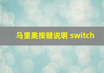 马里奥按键说明 switch